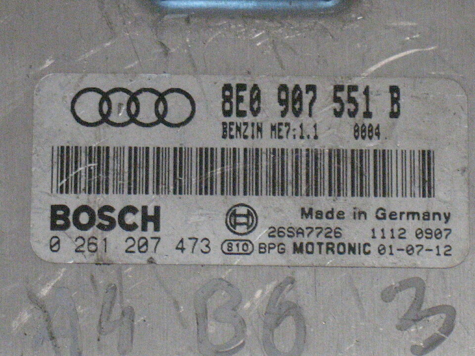 ECU Audi A4 3.0 V6 8E0907551B 0261207473 ME7 1.1 8E2 B6 2000>06