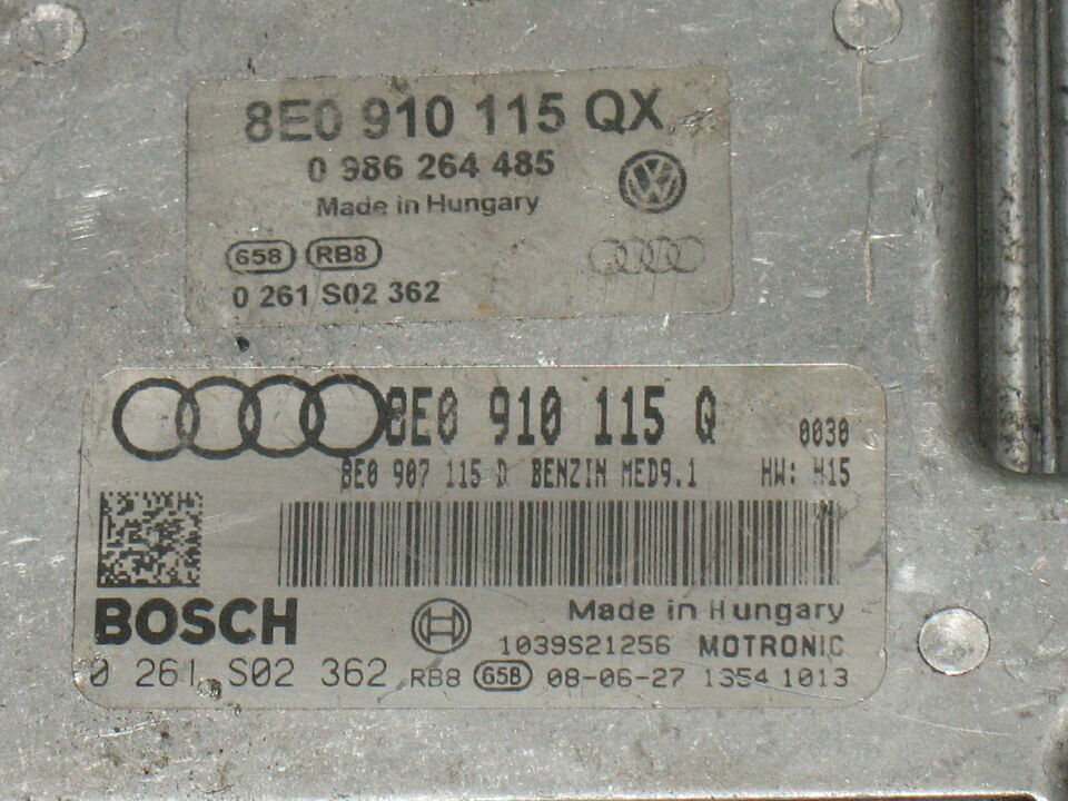 ECU AUDI A4 2.0 TFSI BOSCH MED9 1 0261S02362 8E0910115QX MED 9.1