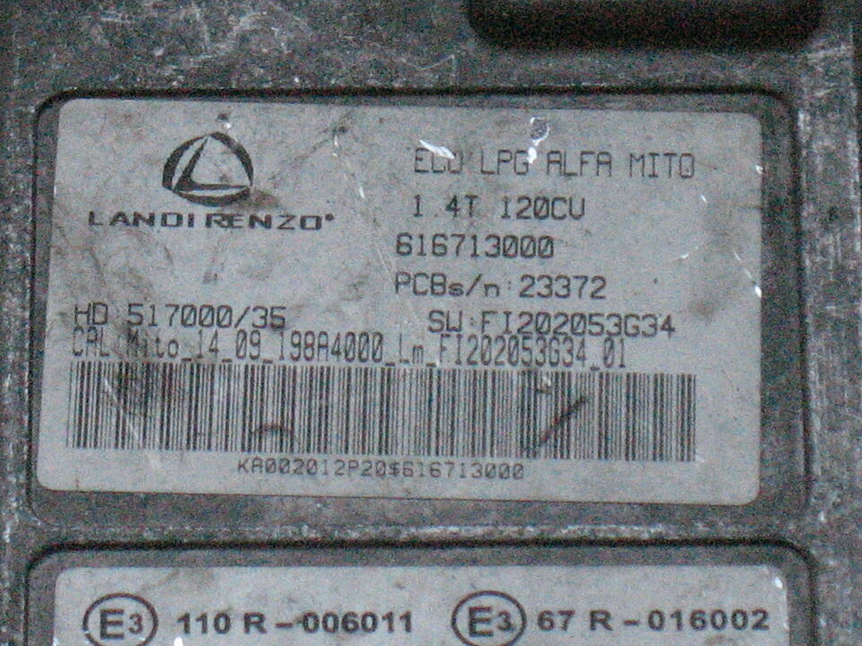 Centralina gpl landi renzo 616713000 ecu alfa mito 1.4T 120CV