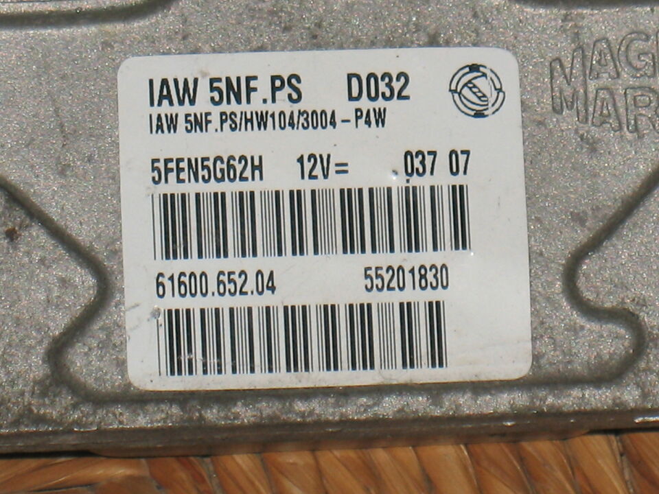 ECU CENTRALINA MOTORE1.2 IAW 5NF.SP HW104 55201830