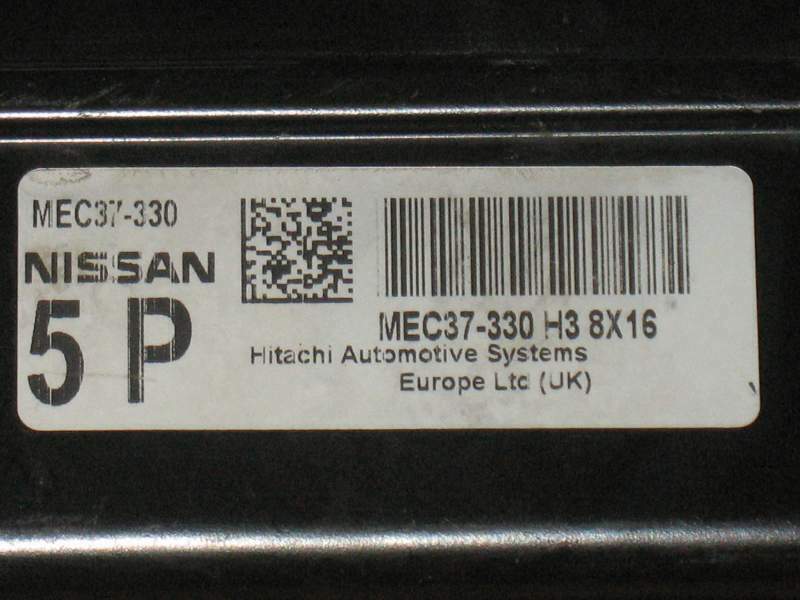 Ecu 2008 NISSAN MICRA 1.2 benzina ECU MEC37-330 H3 7Z10