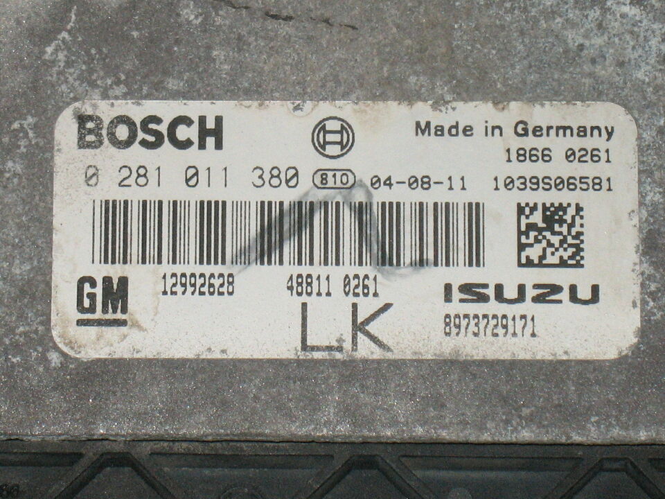 ECU OPEL ASTRA H Z17DTL BOSCH 0281011380 GM ISUZU 8973729171 EDC 16C9-3.30