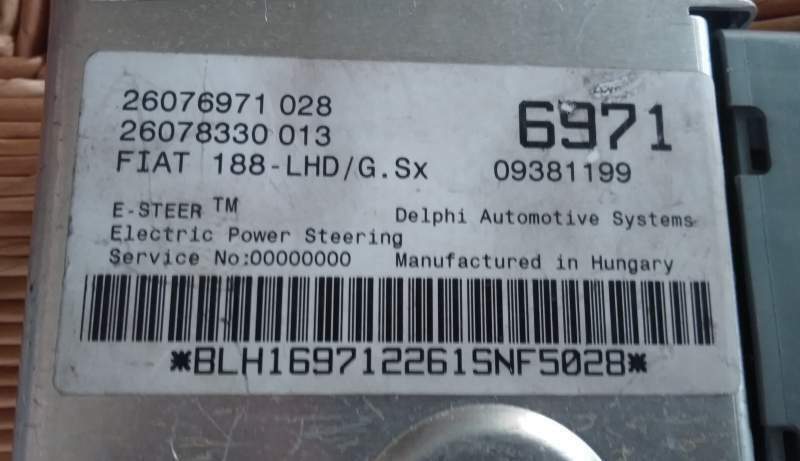 Ecu centralina sterzo fiat punto 26076971028 26078330013