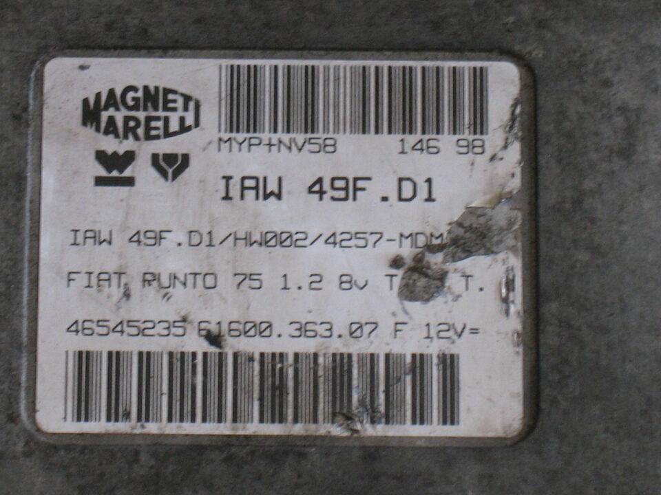ECU CENTRALINA FIAT PUNTO 75 1.2 8V IAW 49F.D1 46545235 MDM