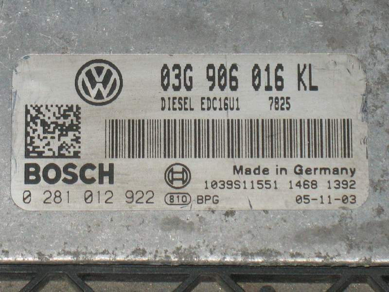 ECU SEAT ALTEA TOLEDO 1.9 TDI BOSCH 0281012922 03G906016KL EDC16U1