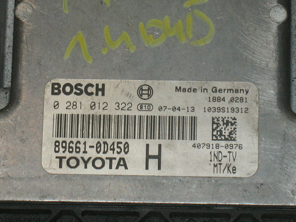 Bosch 0281012322 DDE TOYOTA YARIS 1.4 D4D ECU EDC16C10 9.3