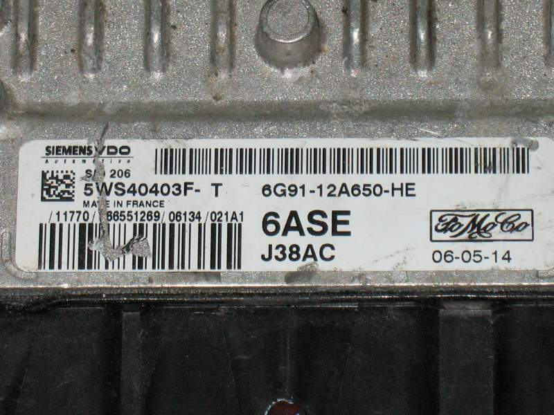 ECU FORD SID206 6G91 5WS40403F-T 6G91-12A650-HE 6ASE