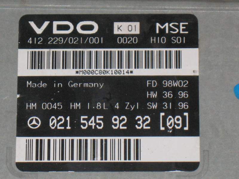 ECU MERCEDES W202 C180 1.8 0215459232 412229021001