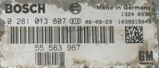 ECU SAAB 9 3 1.9 GM 55563967 BOSCH 0281013807 EDC16C9 3.81