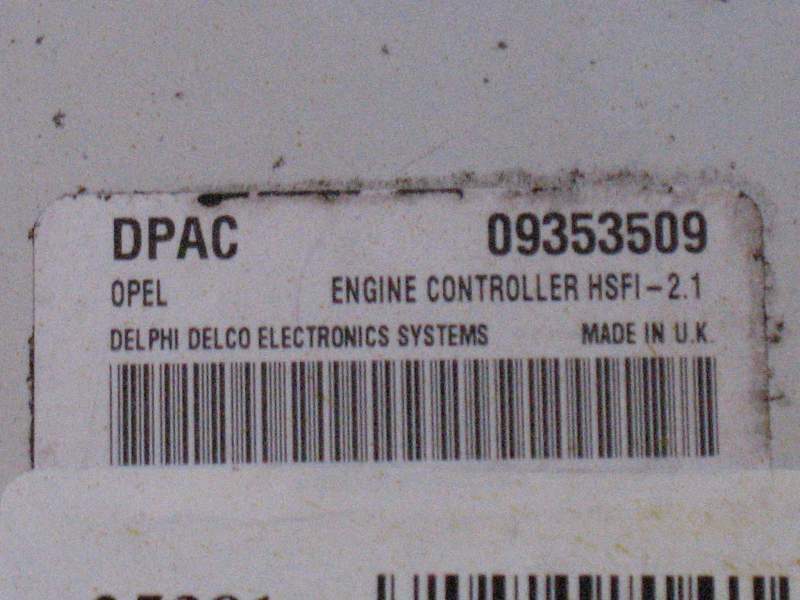 Ecu opel astra corsa zafira delphi 09353509 dpac hsfi-2.1
