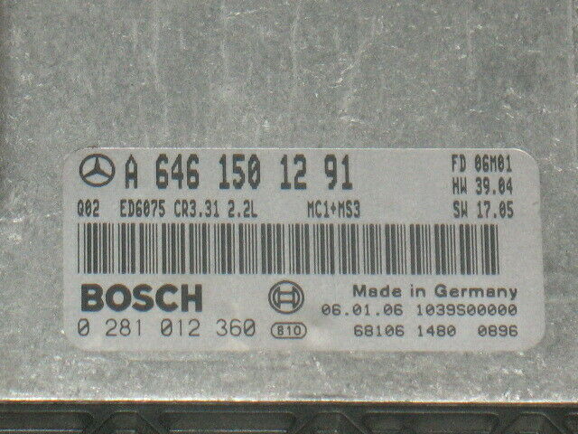 ECU MERCEDES VITO 2.2 360 0281012360 A6461501291 CR3.31 EDC 16C2-7.31