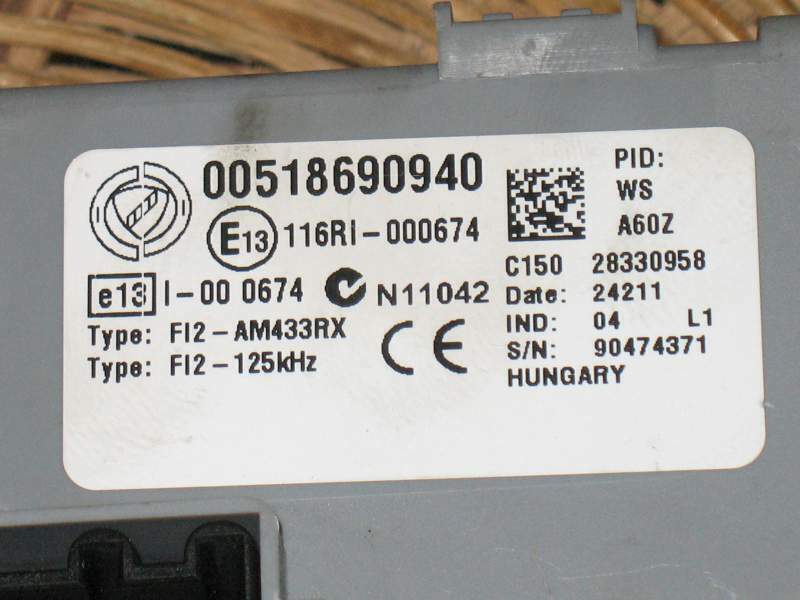 KIT BODY E CHIAVE FIAT Grande Punto 1a Serie 1200, 00518690940