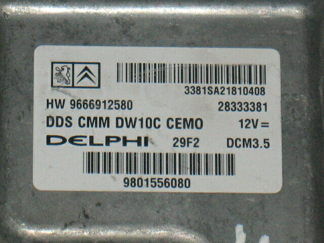 ECU CITROEN PEUGEOT 2.0 HW 9666912580 9801556080 28333381 DCM3.5