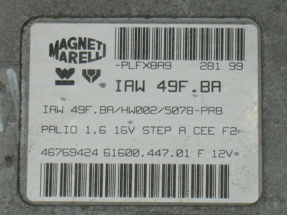 Ecu fiat palio magneti marelli iaw49fba 46769424 6160044701