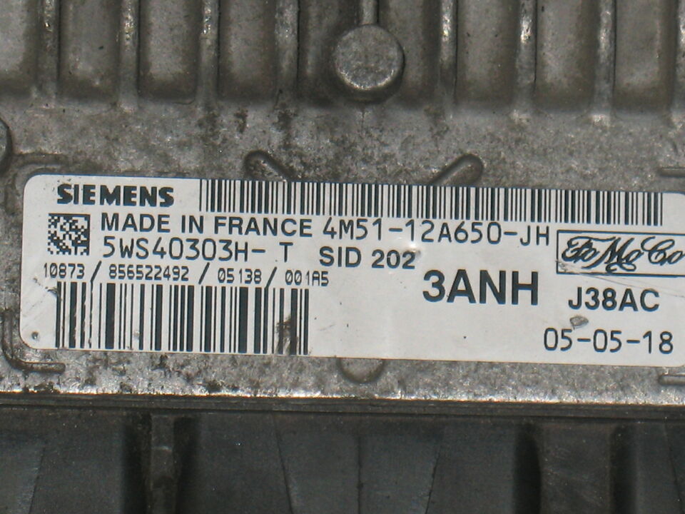 ECU FORD FOCUS 1.8 SID 202 3ANH S5WS40303H-T 4M51-12A650-JH