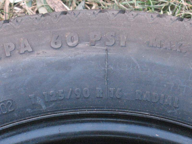 Ruotino di scorta 5 fori Rover 75 MG ZT misure 125/90 R16 98M