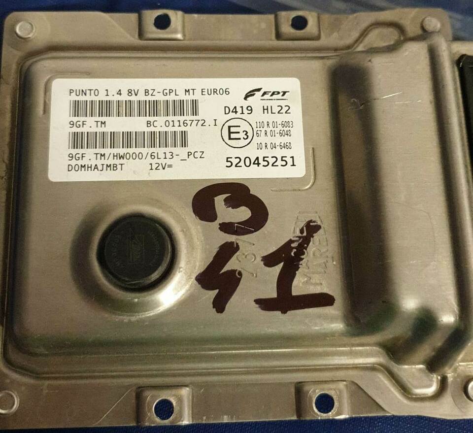 ECU Fiat Punto 1.4 BZ-GPL EURO6 FPT 52045251 9GF.TM HW000