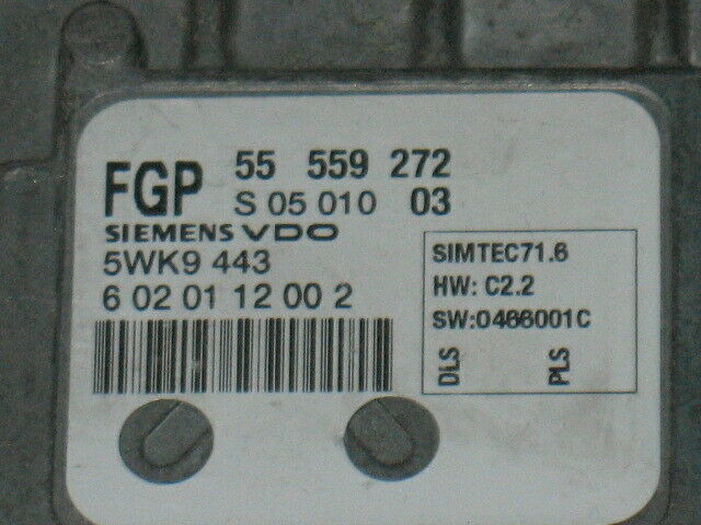 Ecu opel astra zafira 1.8 z18xe 55559272 5wk9443 6020112002