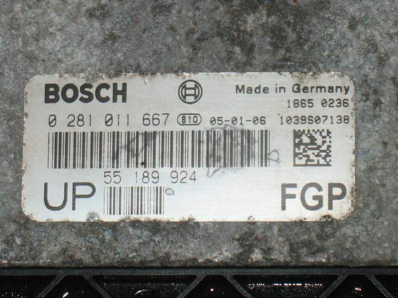ECU CHEVROLET ASTRA 1.9 CDTI 55189924 UP 0281011667 55189923 EDC 16C9-3.22