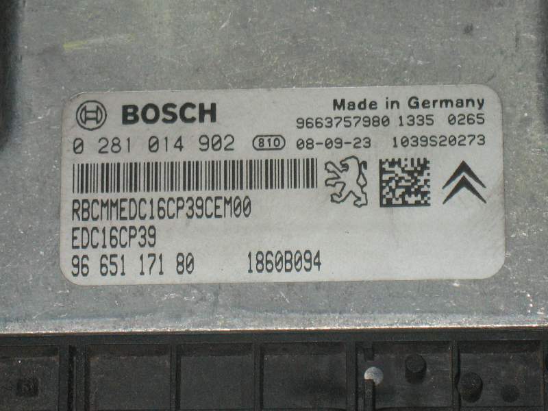 ECU PEUGEOT CITROEN 4007 2.2 HDi 4x4 0281014902 9665117180 EDC 16CP39-6.70