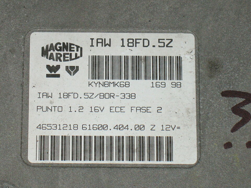 Ecu centralina motore fiat punto 1.2 16V iaw 18fd.5z 46531218