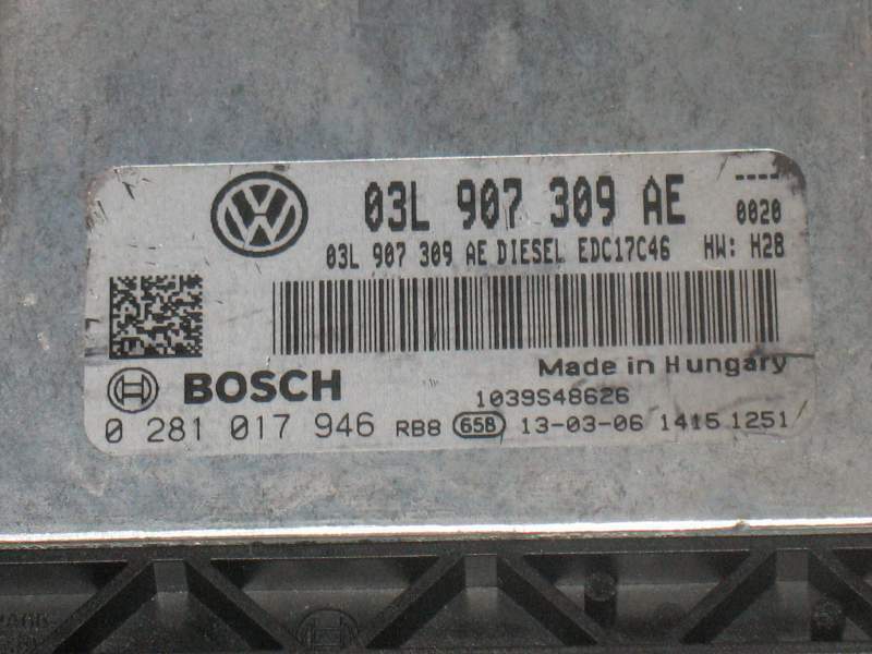 VW PASSAT BOSCH 0281017946 03L907309 AE EDC17C46 EDC 17C46-2.5