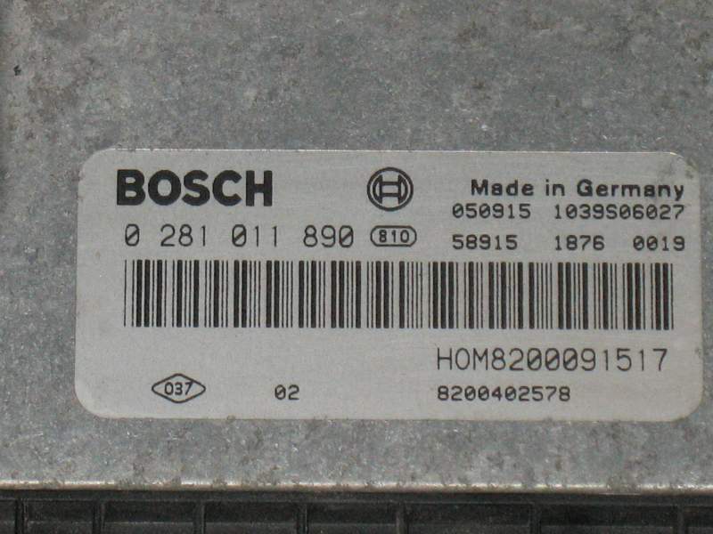 ECU Renault TRAFFIC BOSCH 0281011890 HOM8200091517 8200402578