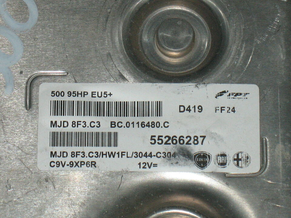 Ecu centralina nemo fiat 500 1.3 95 cv 55266287 mjd 8f3.c3 hw1fl