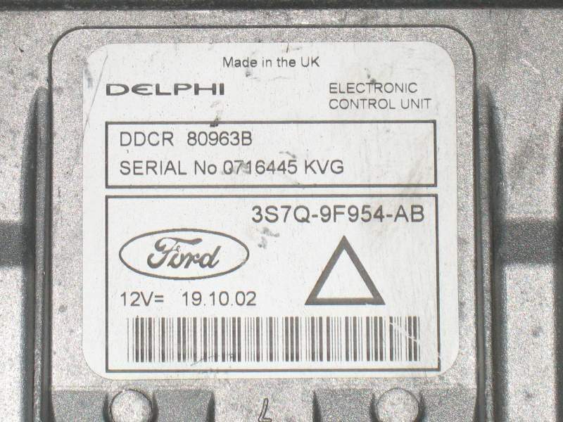 ECU FORD MONDEO 2.0 TDCI DELPHI 3S7Q9F954AB DDCR80963B