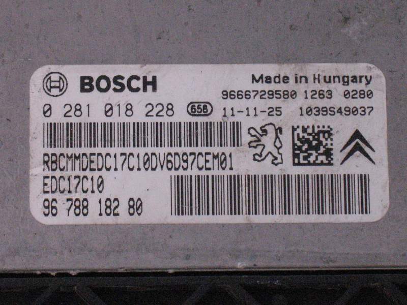 ECU CITROEN BERLINGO BOSCH 0281018228 99678818280 EDC17C10