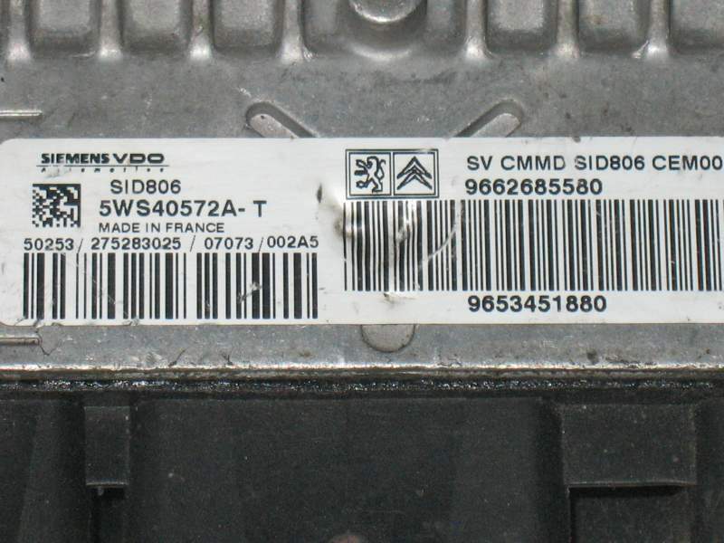 ECU Peugeot Citroen SID806 5WS40572AT 9662685580 9653451880