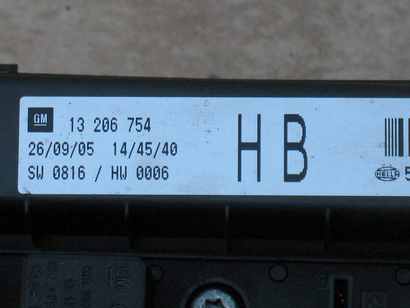 OPEL ASTRA H ZAFIRA B GM 13206754 HB, HELLA 5DK 008 668-38