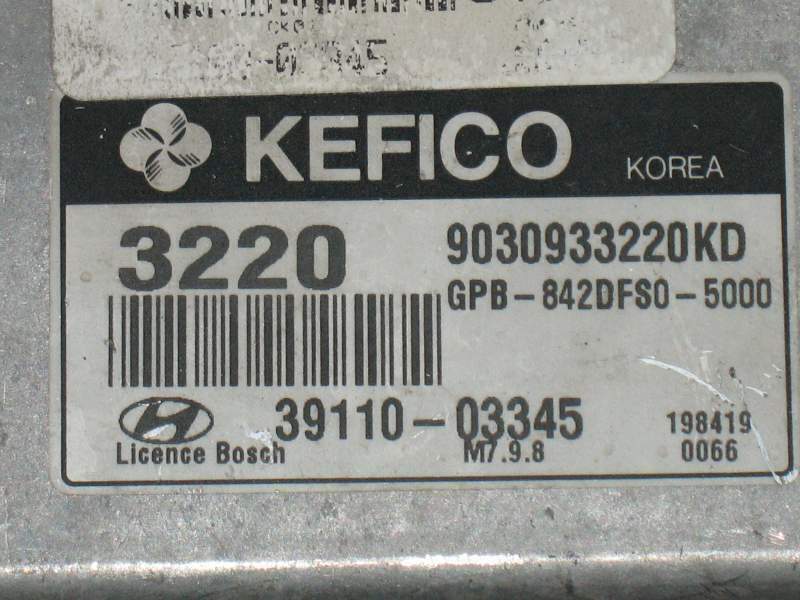 ECU HYUNDAI I20 1.2 CK01 39100-03345 3220 9030933220KD