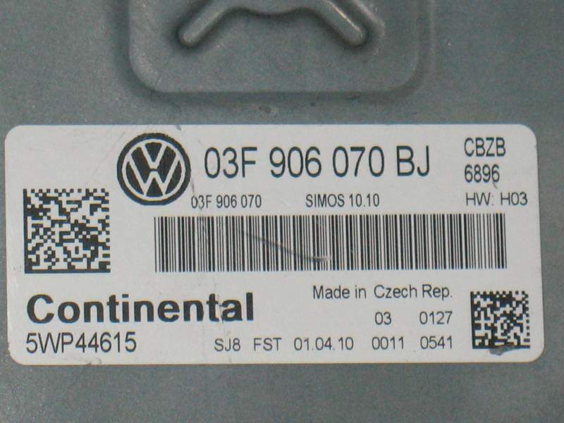ECU VW 1.2, 1.4 SIMOS 10.10 HW H03 03F906070BJ 5WP44615