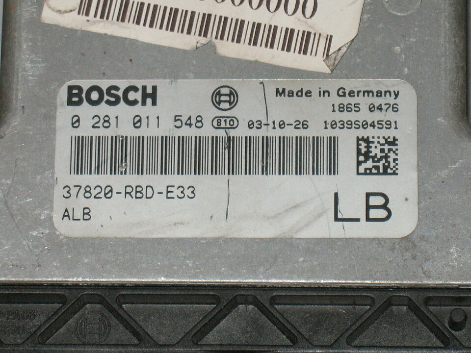 ECU HONDA ACCORD 2.2 CDTI EDC16C7 5.1 0281011548 37820-RBD-E33