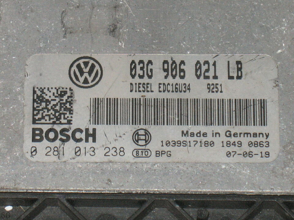 ECU SKODA OCTAVIA 1.9 TDI BXE 03G906021 LB 0281013238 EDC16U34