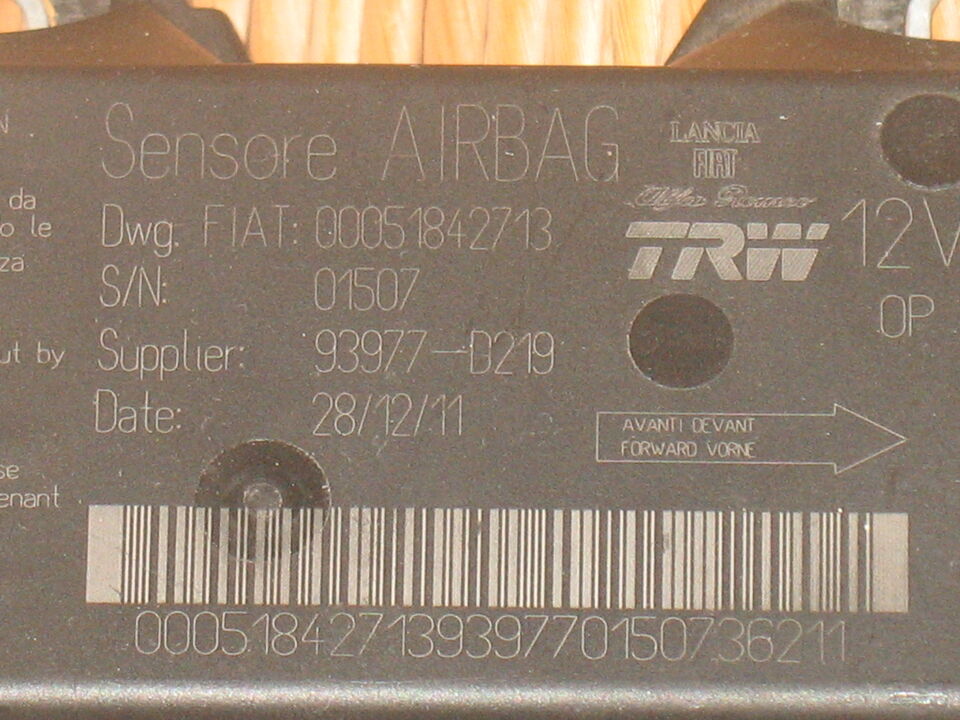 Ecu airbag fiat panda 2012 00051842713 trw air bag 51842713