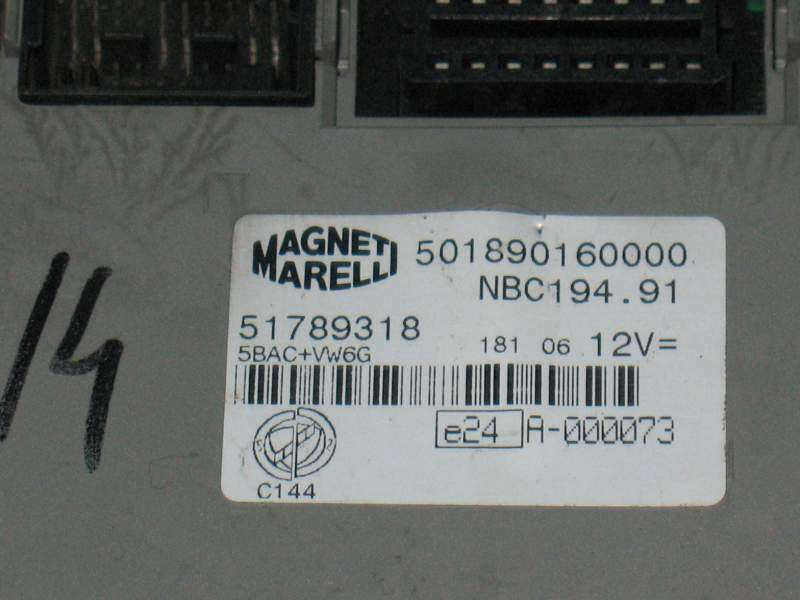 Ecu body computer fiat croma 1.9 501890160000 51789318