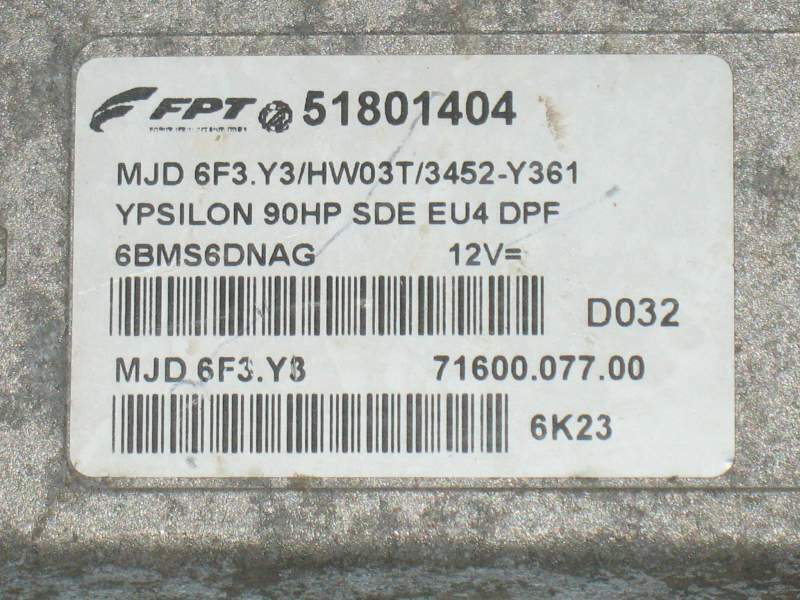 Kit lancia y fpt 51801404 mjd6f3y3 body magneti marelli 51786801