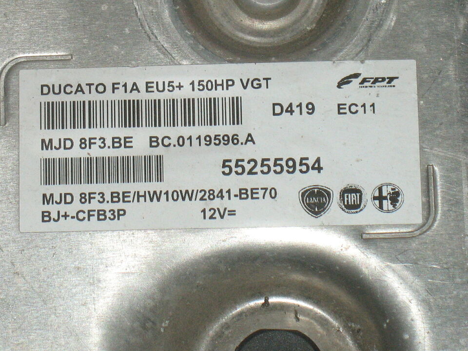 ECU FIAT DUCATO 2.3JTD 55255954 MJD8F3.BE HW10W 2841-BE70 D419 8F3