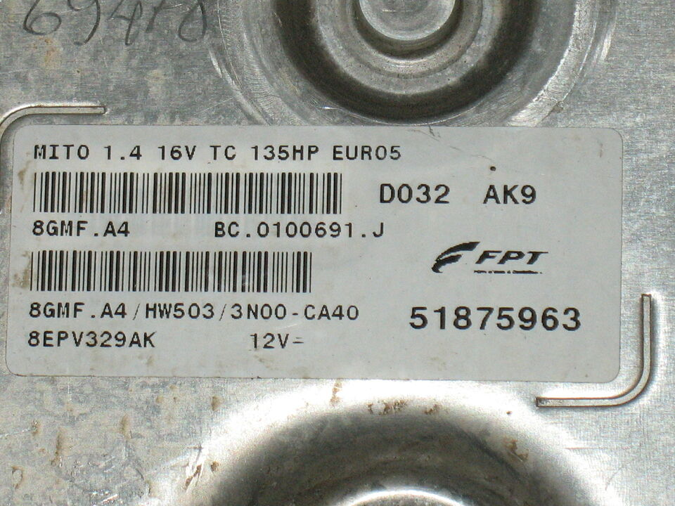 ECU ALFA ROMEO MITO 1.4,16V 135HP 51875963 8GMF.A4 HW503