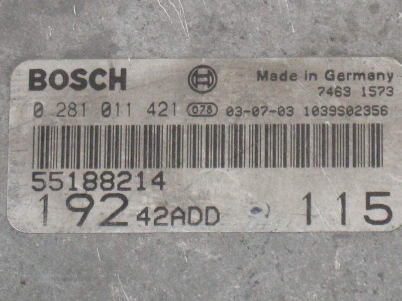 ECU FIAT STILO BOSCH 0281011421 55188214 19242ADD EDC15C7 2.3