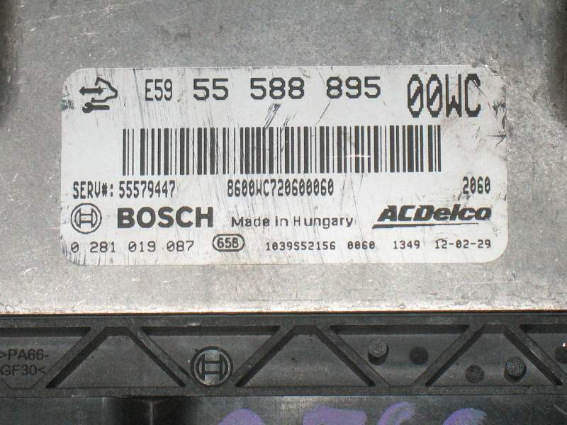 ECU OPEL CORSA D 1.3 CDTi 2012 0281019087 55588895 EDC17C59