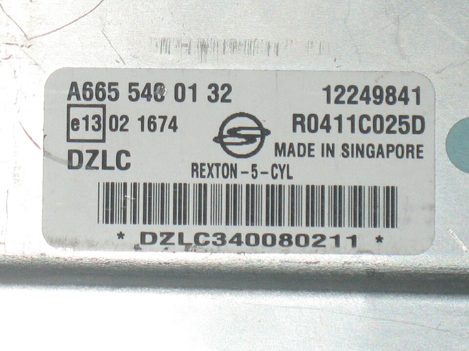 ECU SANG YONG REXTON 2.7 CDI A6655400132 12249841 R0411C025D
