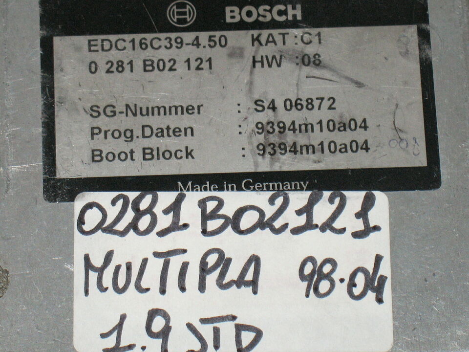 Ecu bosch 0281b02121 edc16c39 4.50 alfa 159 Multipla Doblo