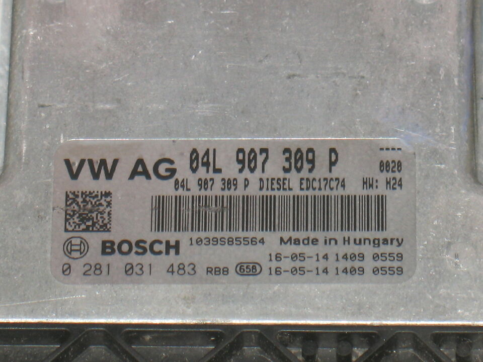 ECU VW TOURAN TIGUAN SKODA 0281031483 04L907309P EDC17C74 HW:H24