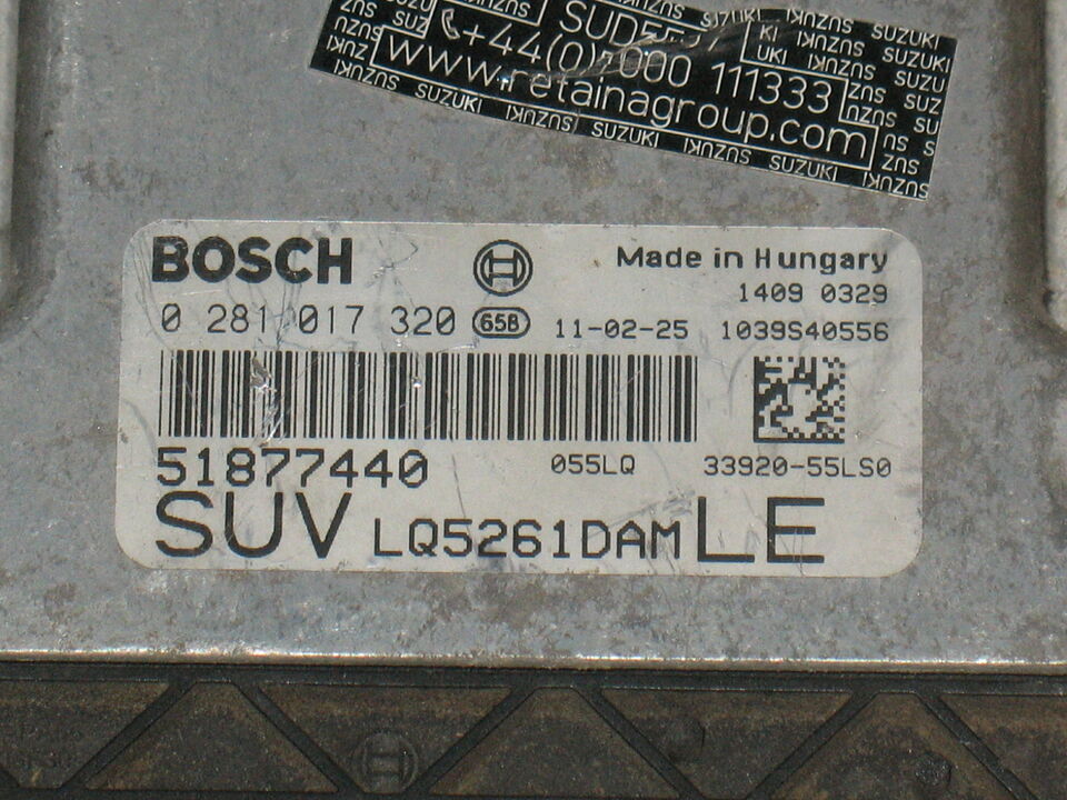 ECU FIAT SUZUKI 4X4 2.0 0281017320 51877440 EDC16C39 EDC 16C39-6.Z1