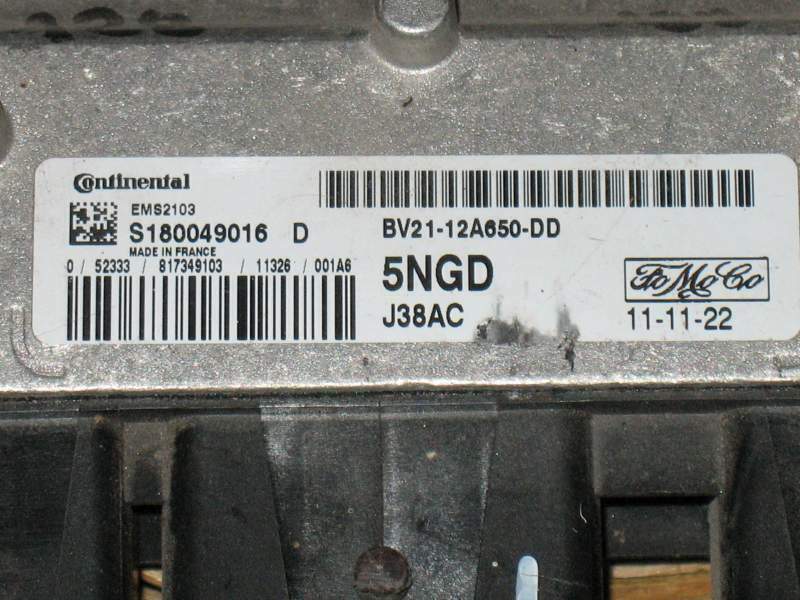 ECU FIESTA 1.6 PETROL 2008 - 2016 - BV2112A650DD S180049016