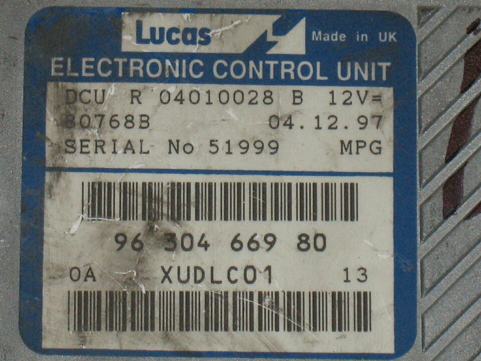 ECU Peugeot 406 2.1 TD DCU 963046698 R04010028B R 04010028 B