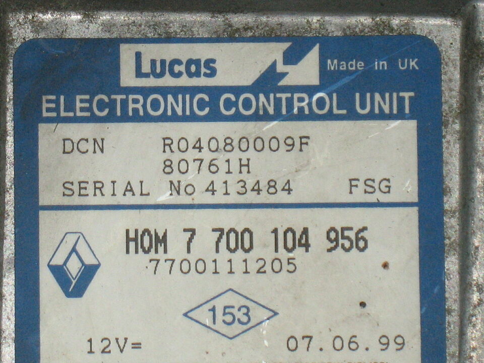 ECU RENAULT KANGOO CLIO 1.9, DCN HOM 7700104956 R04080009F